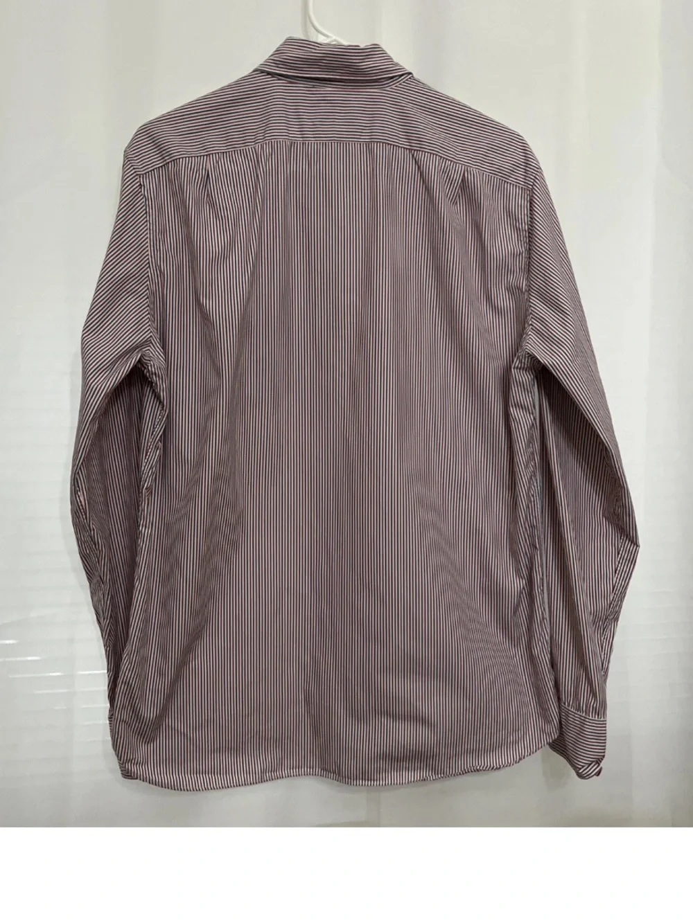 J.Crew Shirt Men's 2-Ply 100% Cotton Red White Blue Striped Long Sleeve Shirt M